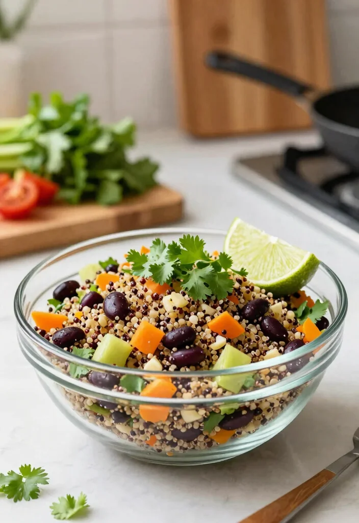 18 Easy High Protein Low Calorie Recipes - Simple & Healthy Living - 1. Quinoa and Black Bean Salad 1