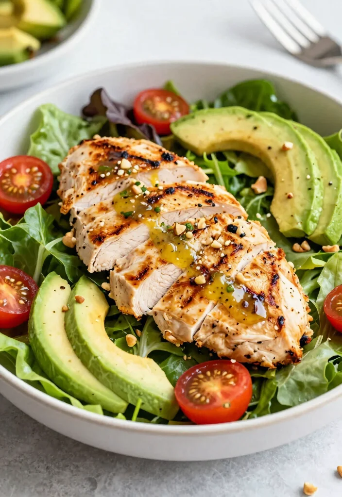 18 Easy High Protein Low Calorie Recipes - Simple & Healthy Living - 14. Grilled Chicken Salad 1