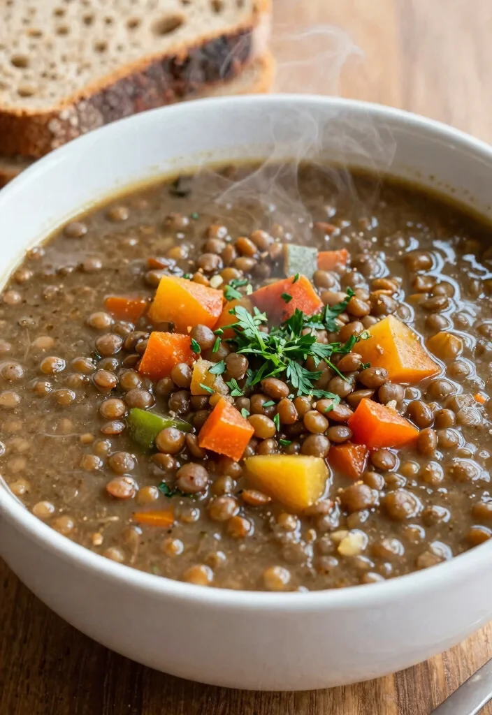 18 Easy High Protein Low Calorie Recipes - Simple & Healthy Living - 17. Lentil Soup 1