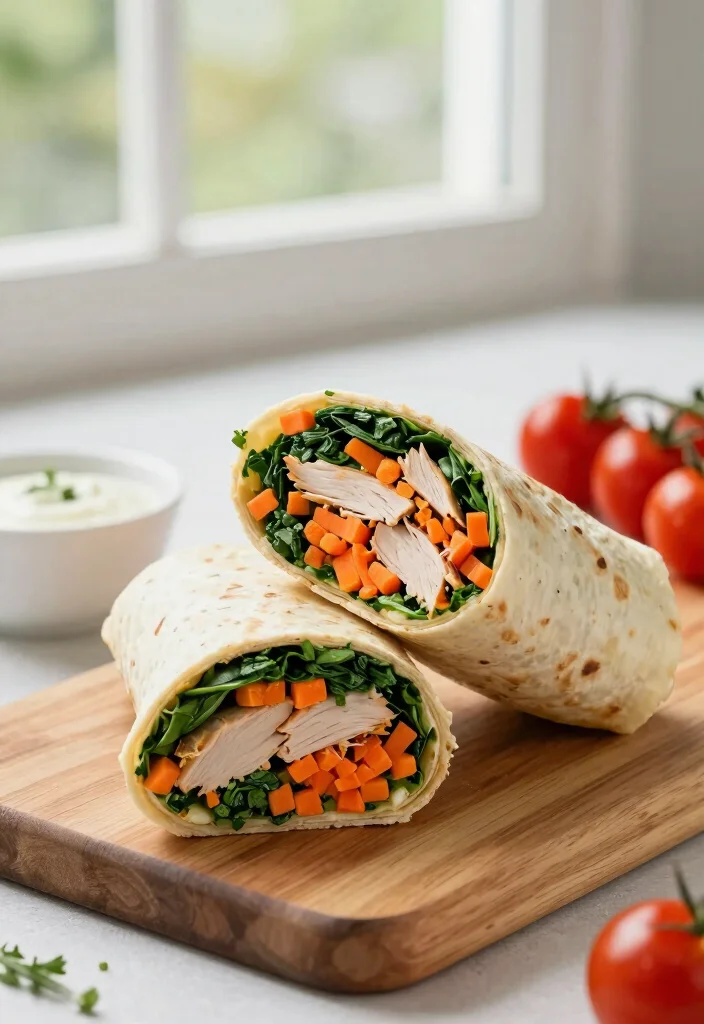 18 Easy High Protein Low Calorie Recipes - Simple & Healthy Living - 4. Turkey and Spinach Wrap 1