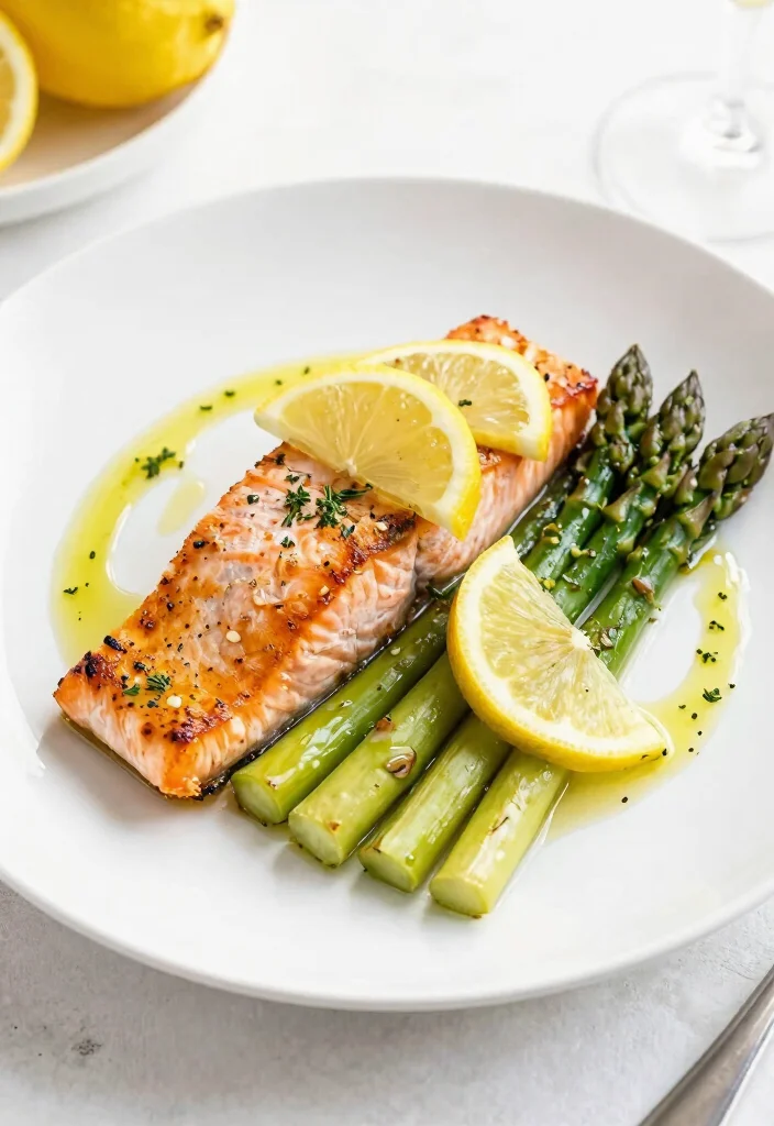 18 Easy High Protein Low Calorie Recipes - Simple & Healthy Living - 7. Baked Salmon with Asparagus 1
