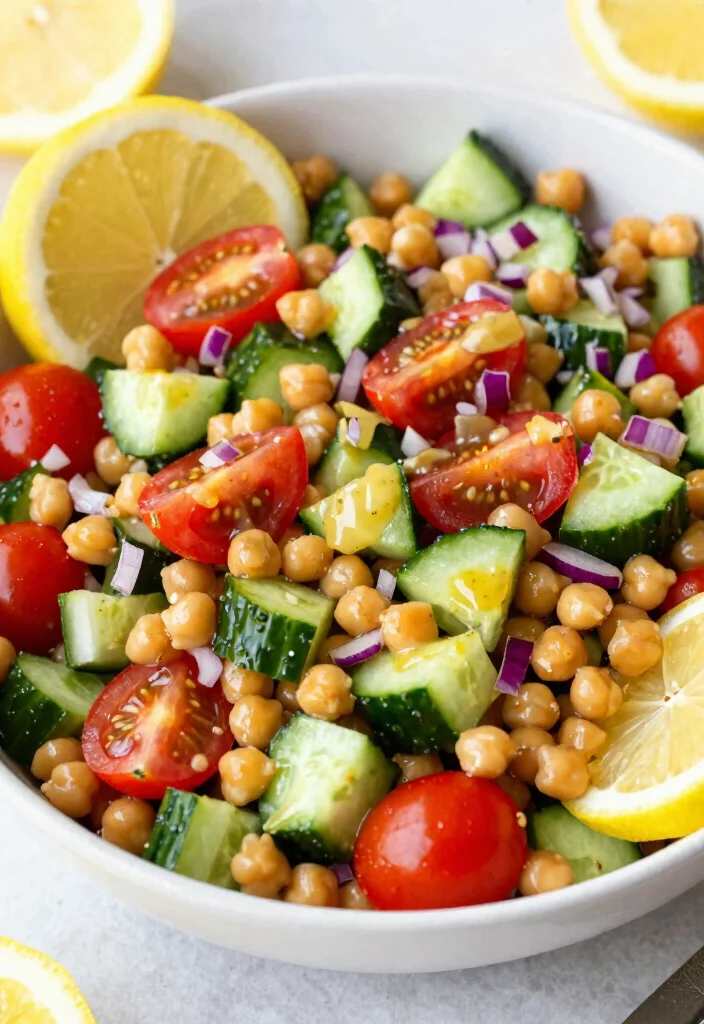 18 Easy High Protein Low Calorie Recipes - Simple & Healthy Living - 8. Chickpea Salad 1