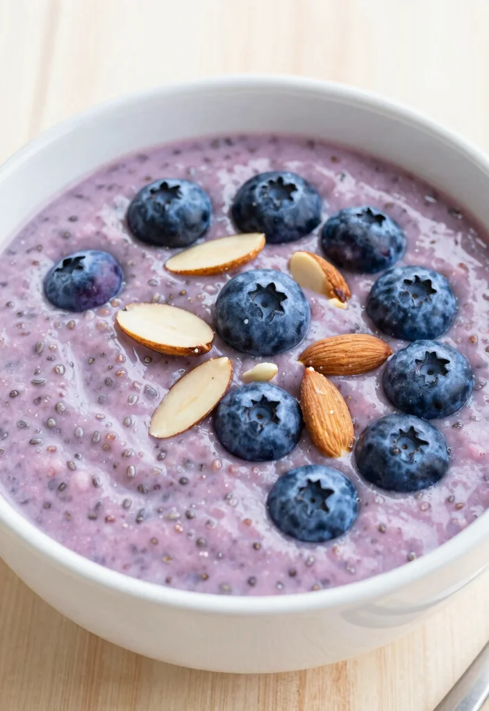 18 High Protein Chia Seed Pudding - Overnight Breakfast Ideas - 14. Blueberry Almond Chia Seed Pudding 1