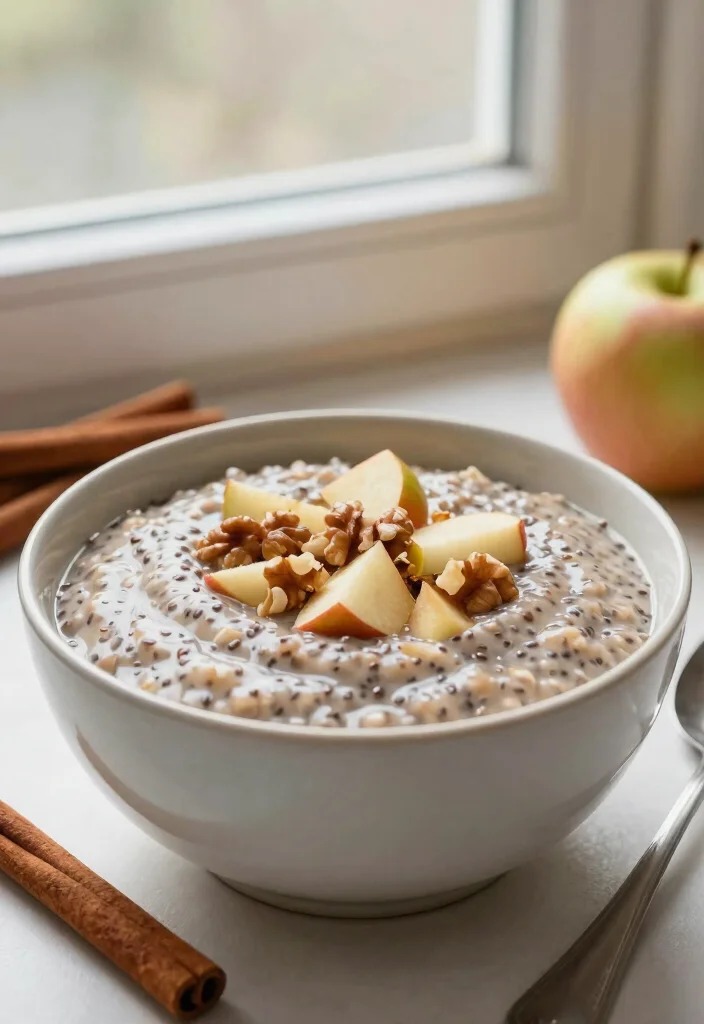 18 High Protein Chia Seed Pudding - Overnight Breakfast Ideas - 6. Cinnamon Apple Chia Seed Pudding 1