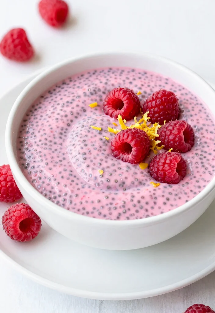 18 High Protein Chia Seed Pudding - Overnight Breakfast Ideas - 8. Raspberry Lemon Chia Seed Pudding 1