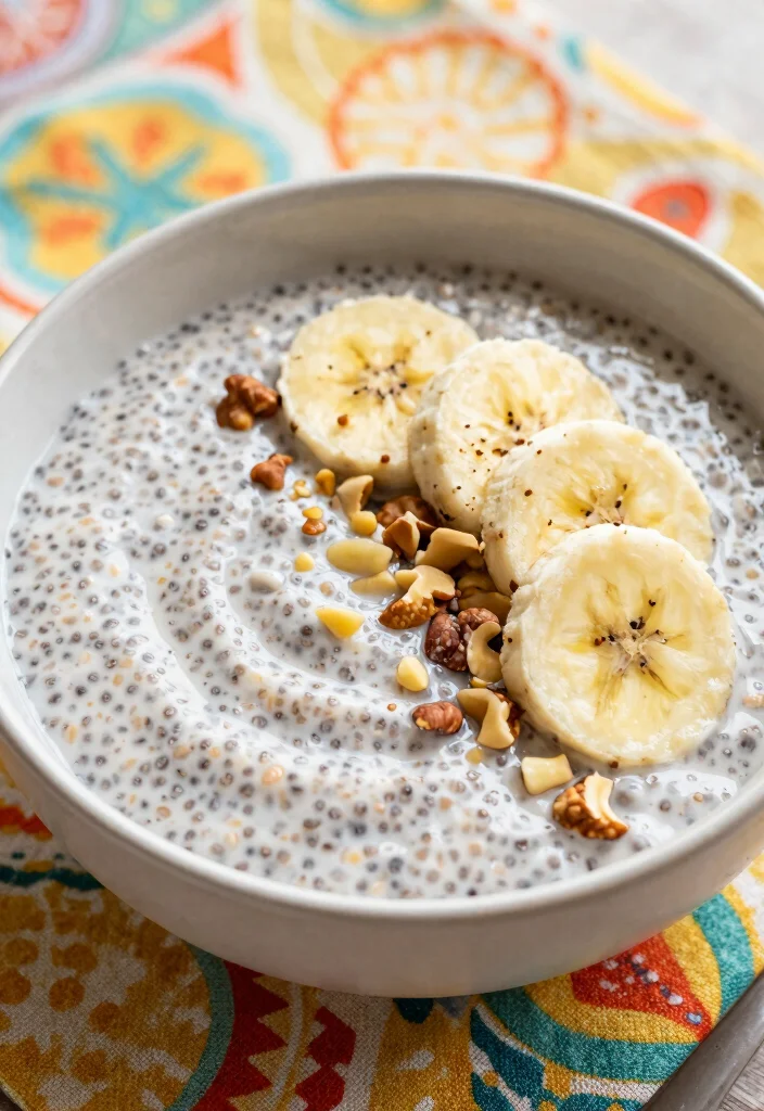 18 High Protein Chia Seed Pudding - Overnight Breakfast Ideas - 9. Nutty Banana Chia Seed Pudding 1