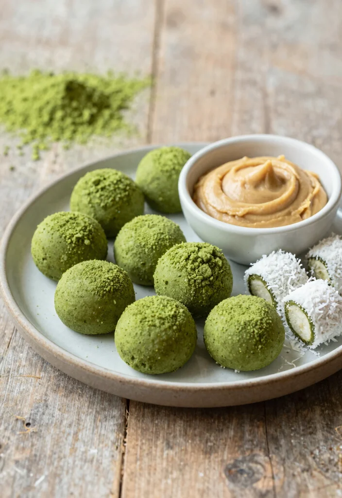 18 High Protein Desserts Recipes - Easy & Delicious - 10. Matcha Protein Bites 1