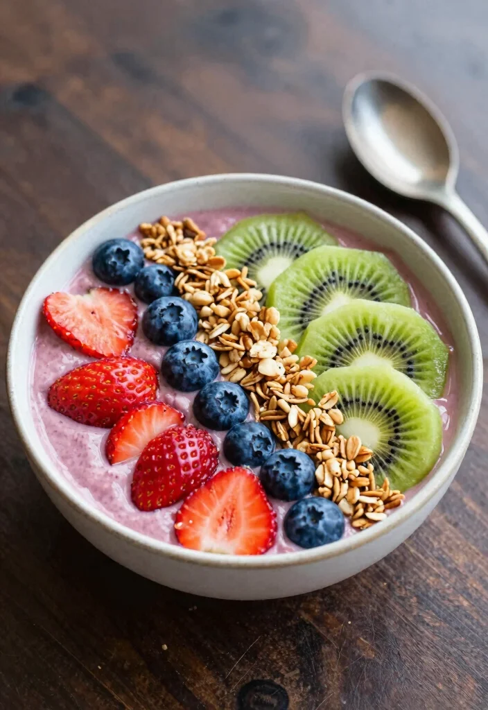 18 High Protein Desserts Recipes - Easy & Delicious - 5. Berry Protein Smoothie Bowl 1