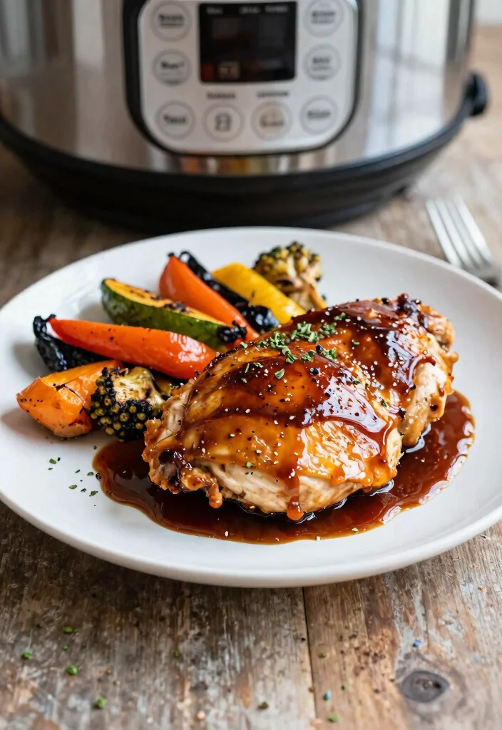 18 High Protein Low Carb Instant Pot Recipes - Quick & Easy Dinners - 10. Instant Pot Balsamic Chicken 1