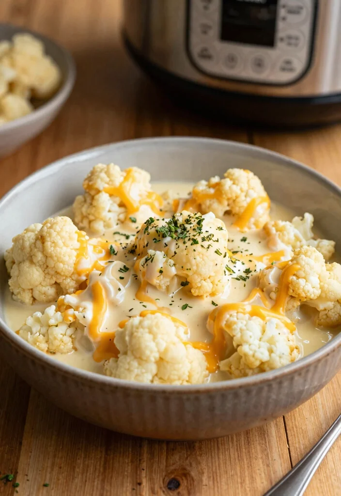 18 High Protein Low Carb Instant Pot Recipes - Quick & Easy Dinners - 16. Instant Pot Cauliflower and Cheese 1
