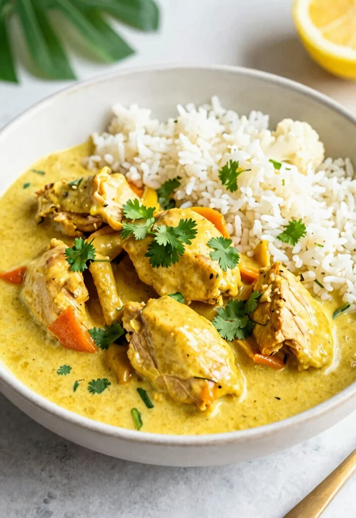 18 High Protein Low Carb Instant Pot Recipes - Quick & Easy Dinners - 17. Instant Pot Coconut Curry Chicken 1