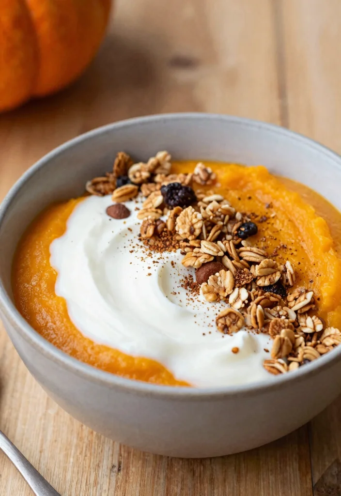 18 High Protein Low Carb Recipes Breakfast Greek Yogurt - Easy Mornings - 10. Pumpkin Spice Yogurt Bowl 1