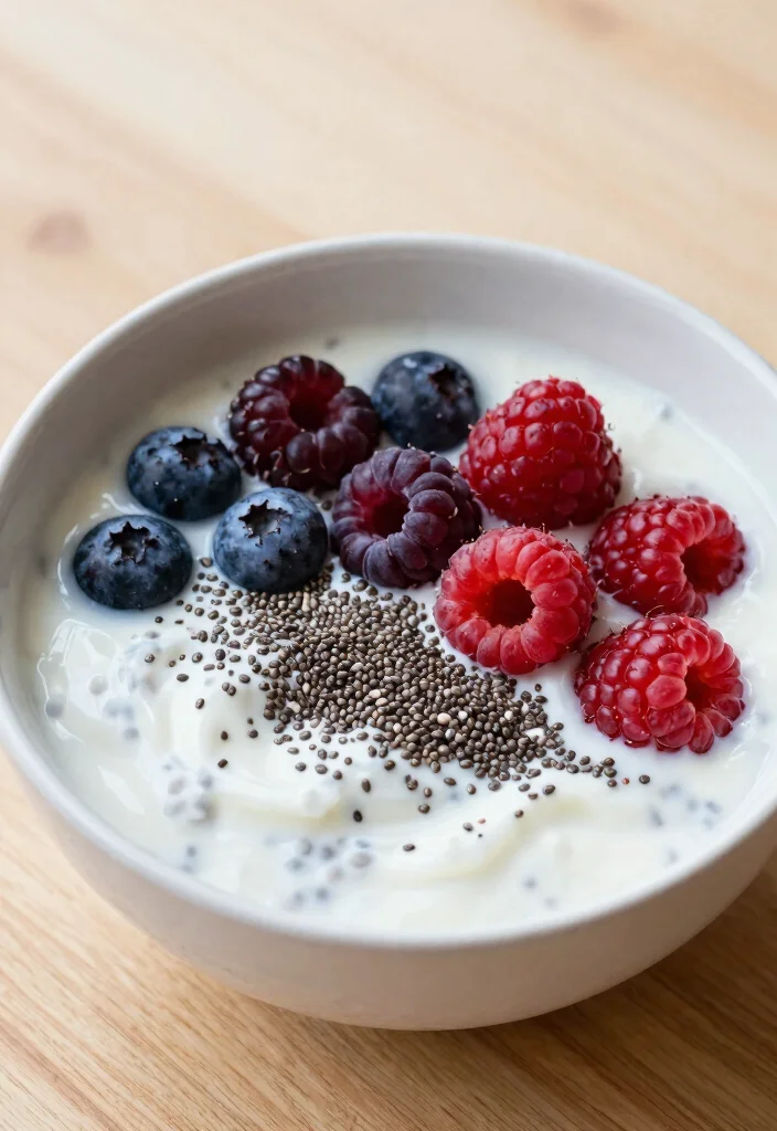18 High Protein Low Carb Recipes Breakfast Greek Yogurt - Easy Mornings - 17. Berry Chia Pudding Yogurt 1