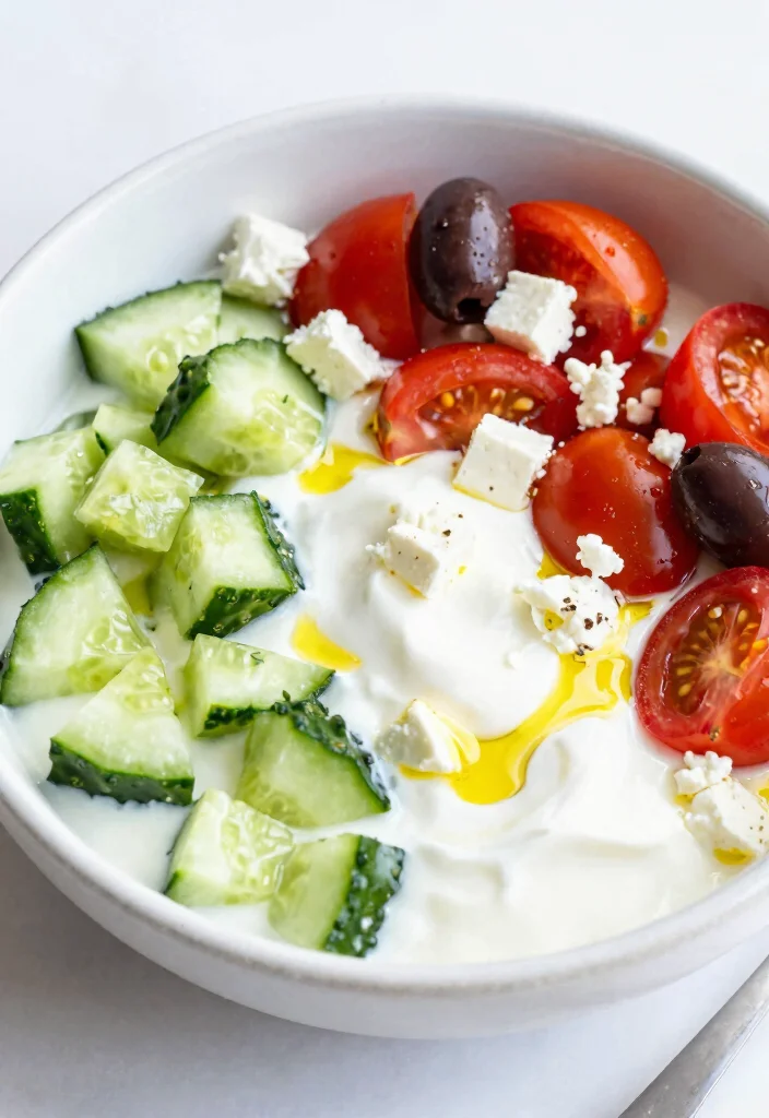 18 High Protein Low Carb Recipes Breakfast Greek Yogurt - Easy Mornings - 18. Mediterranean Greek Yogurt Bowl 1