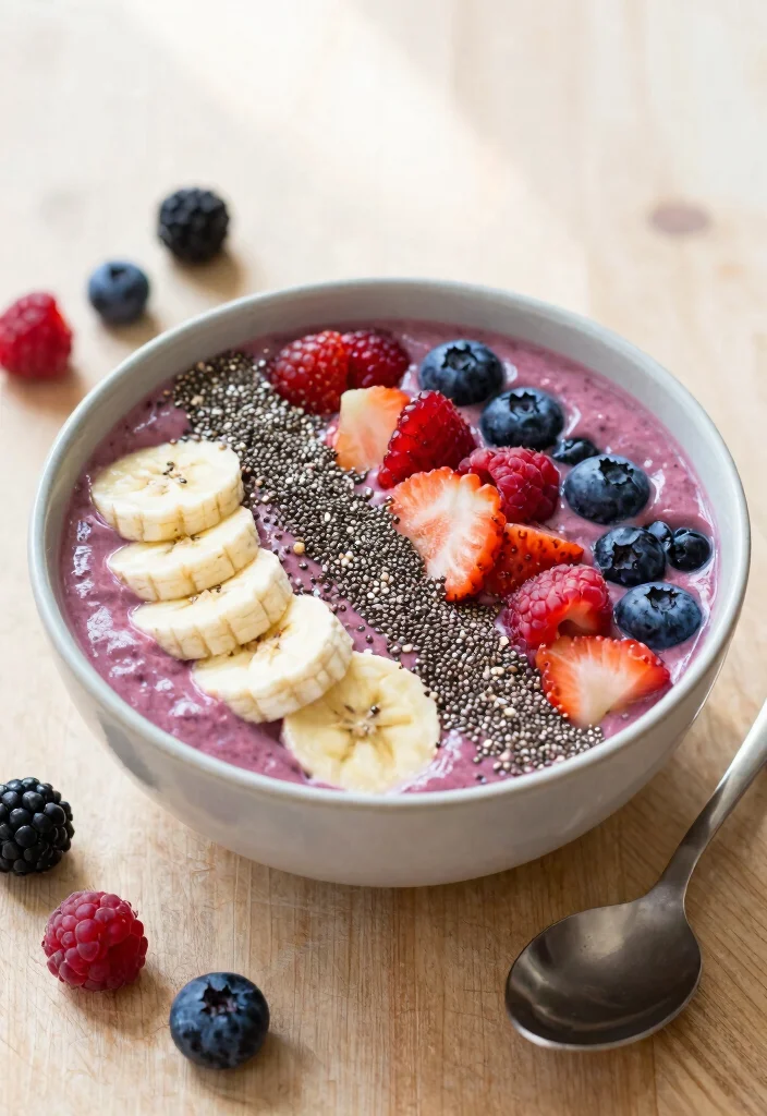 18 High Protein Low Carb Recipes Breakfast Greek Yogurt - Easy Mornings - 2. Berry Blast Smoothie Bowl 1