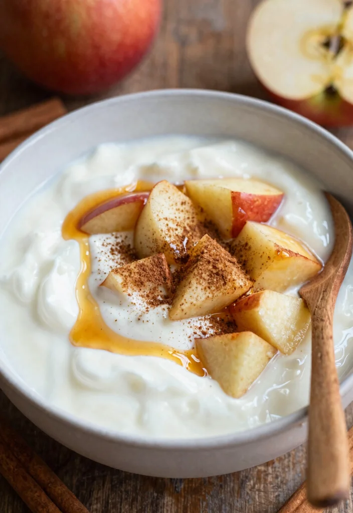 18 High Protein Low Carb Recipes Breakfast Greek Yogurt - Easy Mornings - 7. Apple Cinnamon Yogurt Bowl 1