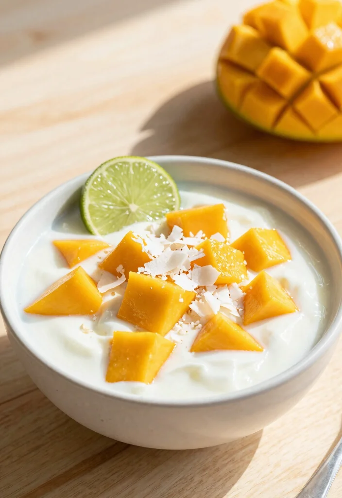 18 High Protein Low Carb Recipes Breakfast Greek Yogurt - Easy Mornings - 9. Tropical Mango Yogurt Bowl 1