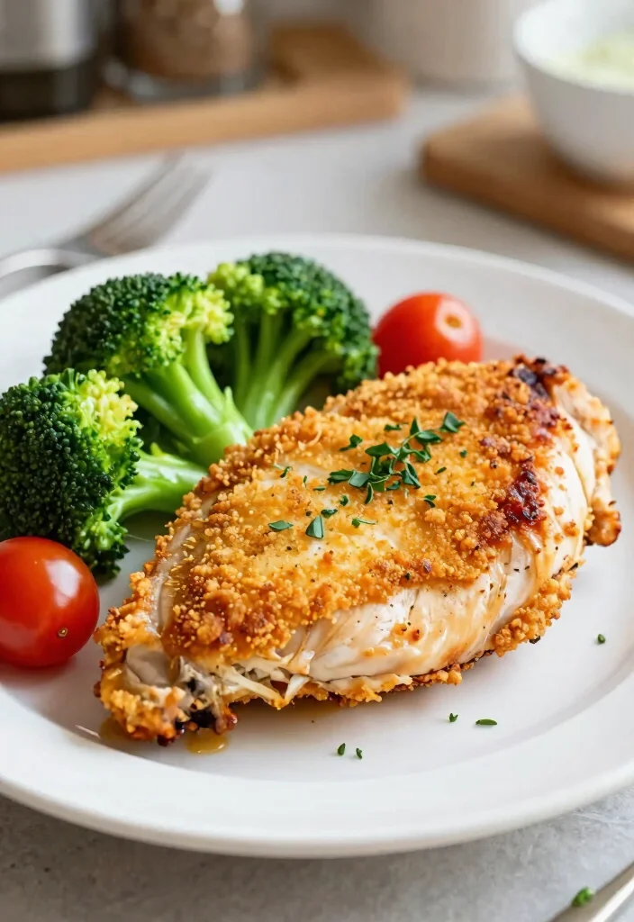 18 High Protein Low Carb Recipes Dinner - Easy Family Meals - 18. Baked Parmesan Crusted Chicken 1