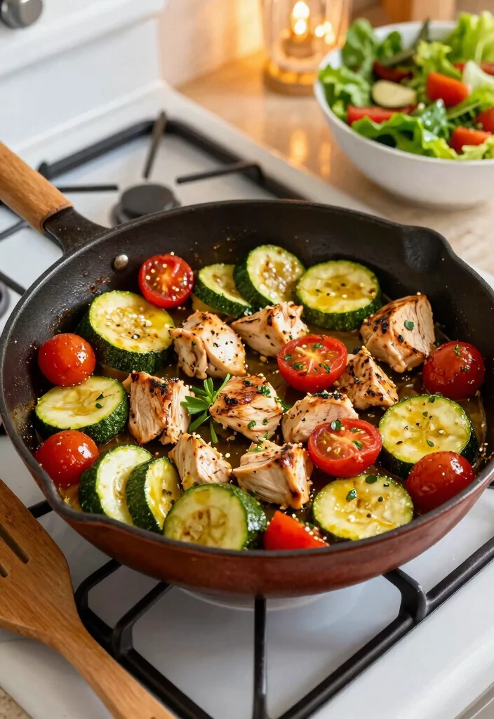 18 High Protein Low Carb Recipes Dinner - Easy Family Meals - 3. Chicken Zucchini Skillet 1
