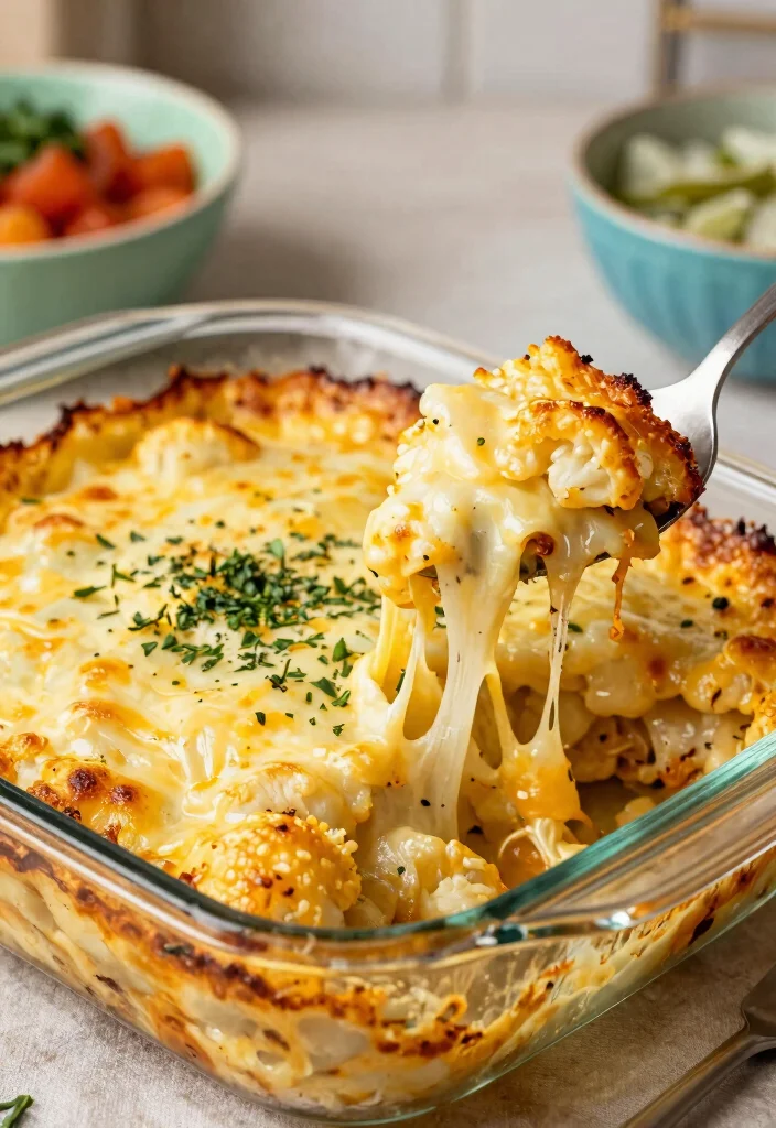 18 High Protein Low Carb Recipes Dinner - Easy Family Meals - 5. Cheesy Cauliflower Casserole 1