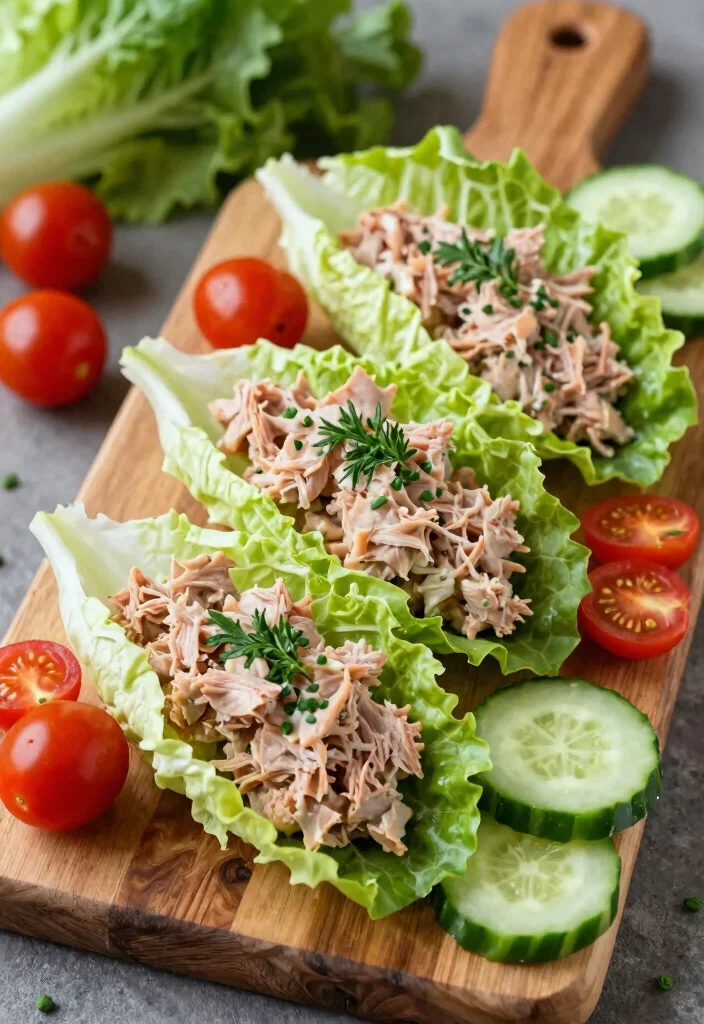 18 High Protein Low Carb Recipes Dinner - Easy Family Meals - 9. Tuna Salad Lettuce Wraps 1