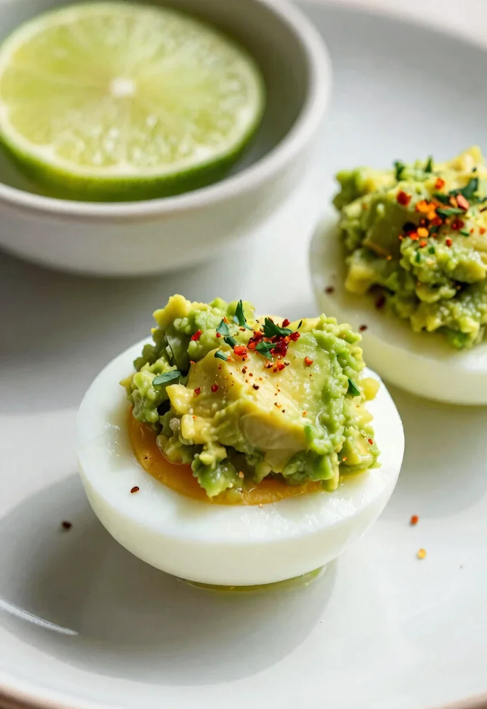 18 High Protein Low Carb Recipes Snacks - Easy Grab-And-Go Options - 1. Hard-Boiled Eggs with Avocado Smash 1