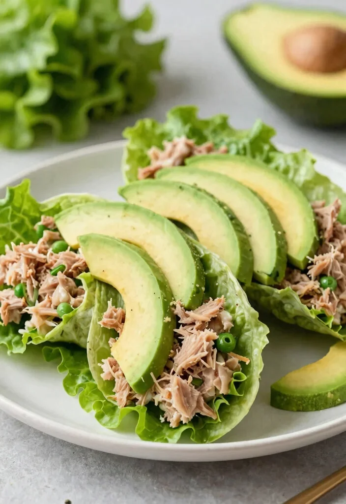 18 High Protein Low Carb Recipes Snacks - Easy Grab-And-Go Options - 17. Tuna Salad Lettuce Wraps 1
