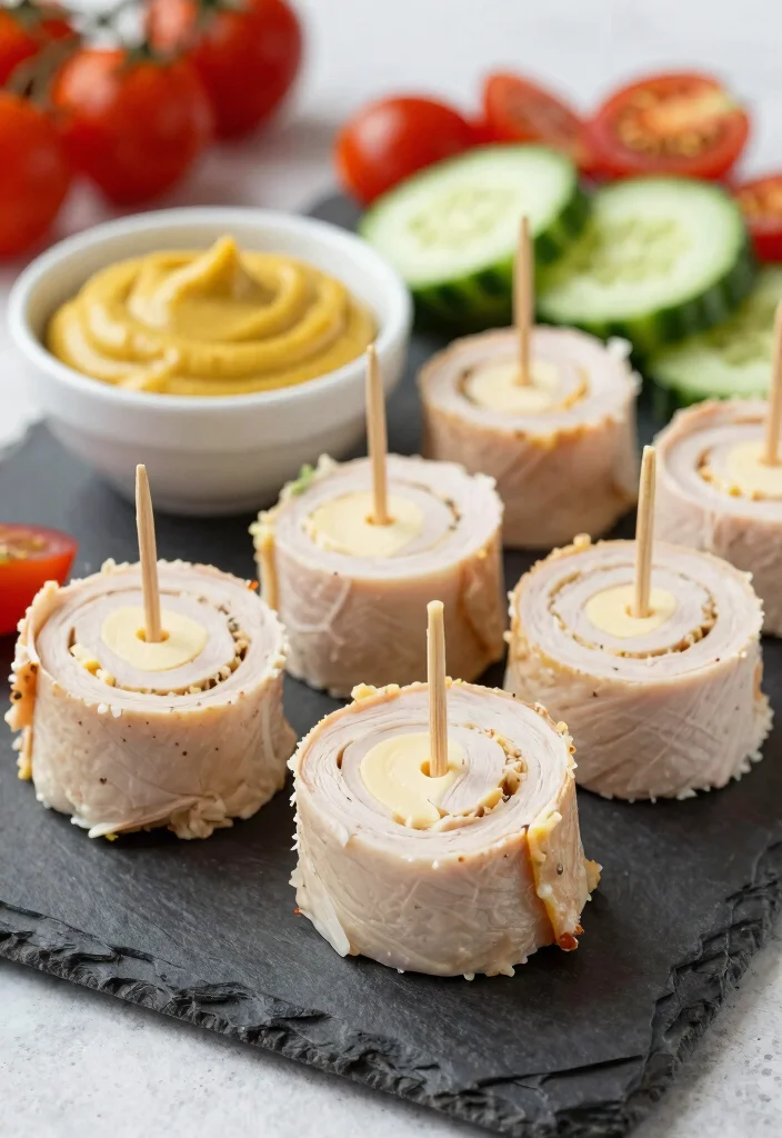 18 High Protein Low Carb Recipes Snacks - Easy Grab-And-Go Options - 2. Turkey and Cheese Roll-Ups 1