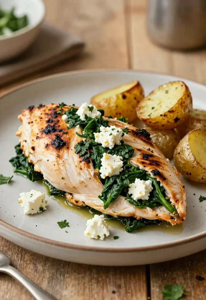 18 High Protein Low Fat Chicken Recipes - Lean & Delicious - 15. Spinach and Feta Stuffed Chicken 1