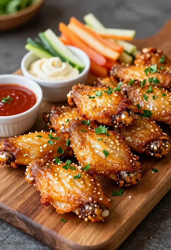 18 High Protein Low Fat Chicken Recipes - Lean & Delicious - 17. Garlic Parmesan Chicken Wings 1