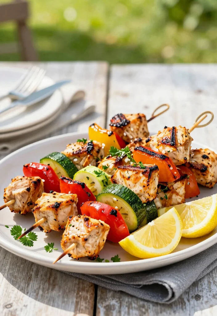 18 High Protein Low Fat Chicken Recipes - Lean & Delicious - 7. Chicken and Vegetable Skewers 1