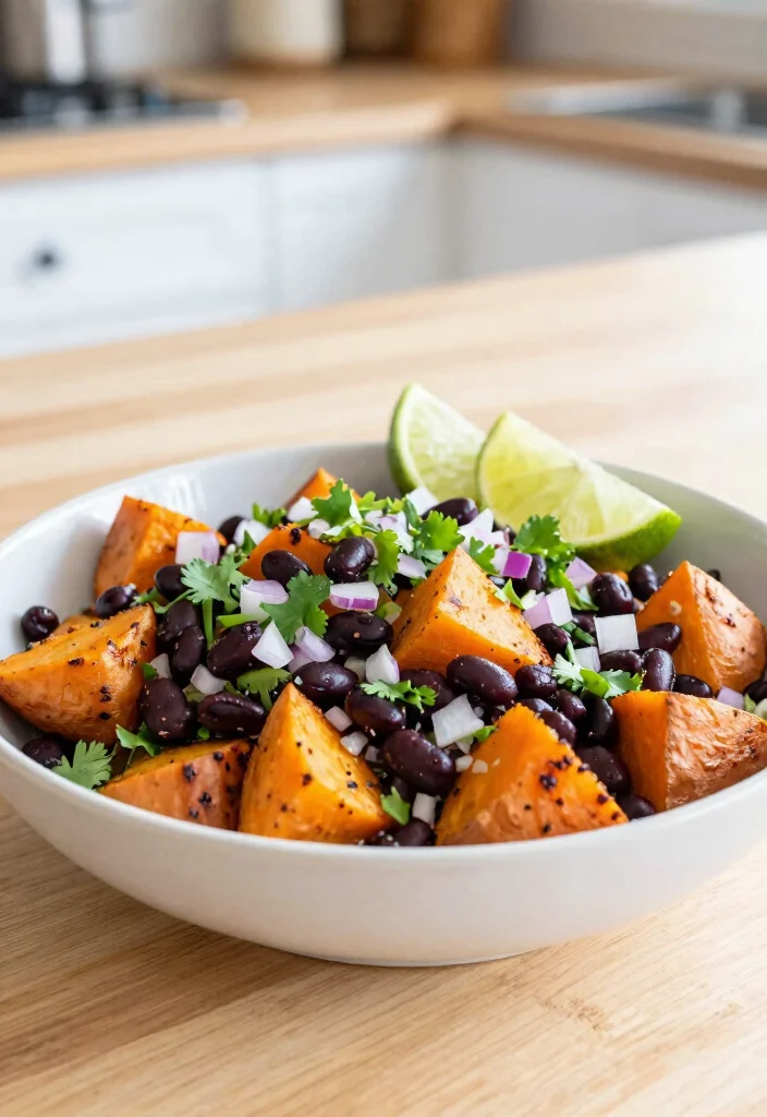 18 High Protein Salads Vegetarian - Fresh & Complete Meals - 10. Sweet Potato & Black Bean Salad 1