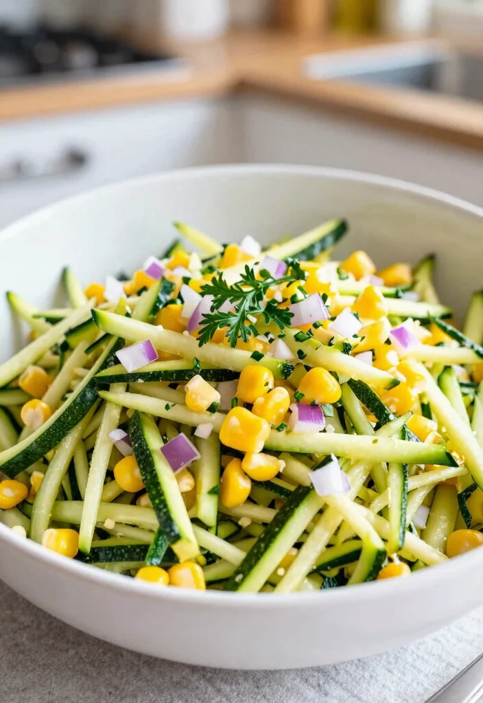 18 High Protein Salads Vegetarian - Fresh & Complete Meals - 17. Zucchini & Corn Salad 1