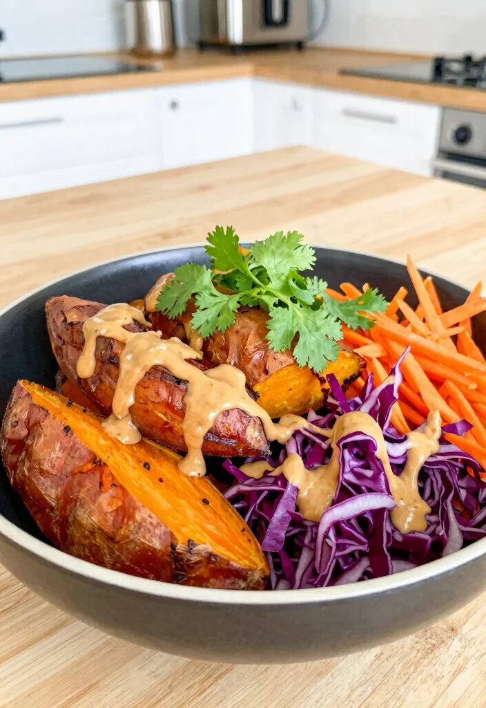 18 High Protein Salads Vegetarian - Fresh & Complete Meals - 6. Thai Peanut Sweet Potato Salad 1