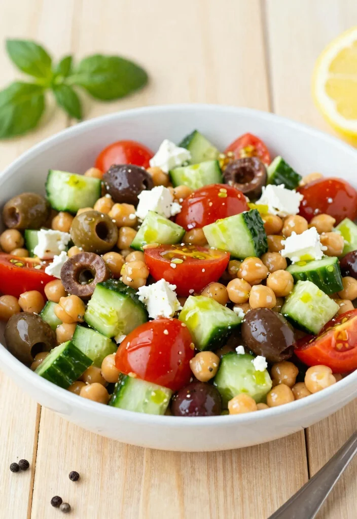 18 High Protein Salads Vegetarian - Fresh & Complete Meals - 7. Mediterranean Chickpea Salad 1