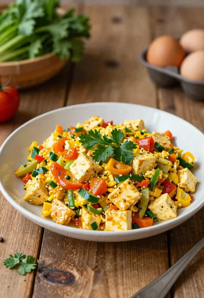 18 Vegetarian High Protein Low Carb Recipes - Meatless & Filling - 11. Tofu Scramble 1