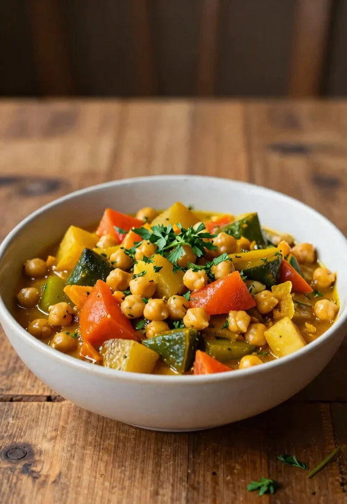 18 Vegetarian High Protein Low Carb Recipes - Meatless & Filling - 16. Vegetable Curry with Chickpeas 1