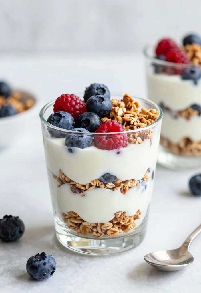 18 Vegetarian High Protein Low Carb Recipes - Meatless & Filling - 7. Greek Yogurt Parfait 1