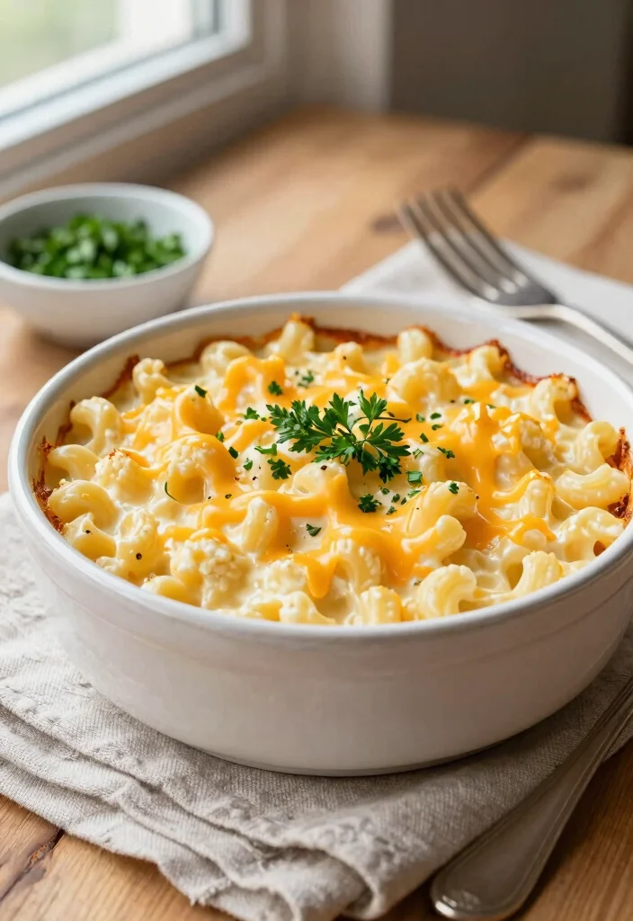 19 Healthy Dinner Recipes Low Carb High Protein Comfort Foods - 1. Cheesy Cauliflower Mac and Cheese 1