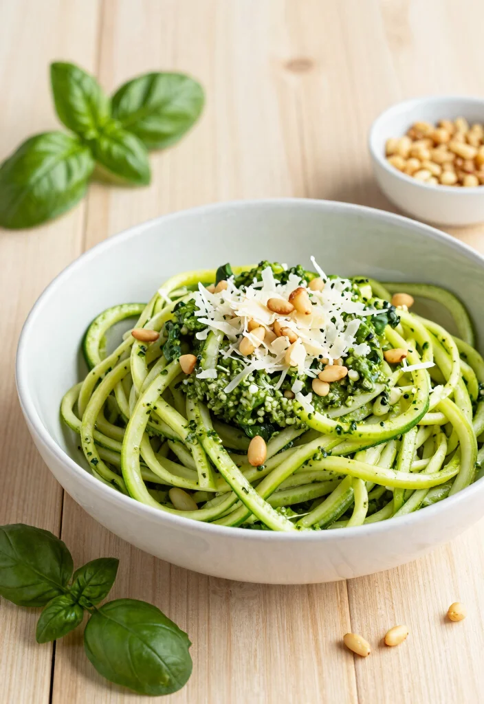 19 Healthy Dinner Recipes Low Carb High Protein Comfort Foods - 3. Zucchini Noodles with Pesto 1