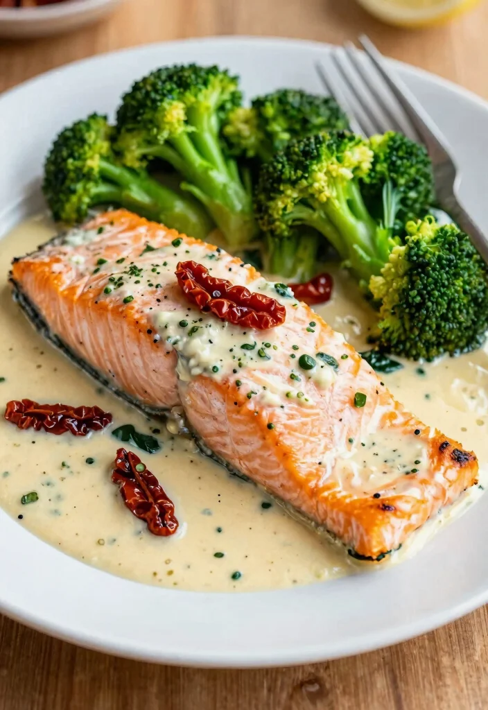 19 Healthy Dinner Recipes Low Carb High Protein Comfort Foods - 5. Creamy Garlic Tuscan Salmon 1