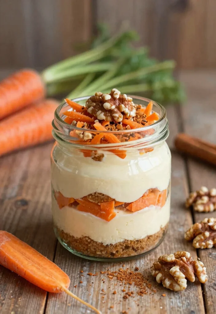 19 High Protein Cheesecake Jars - Creamy Dessert Parfaits - 13. Carrot Cake Cheesecake Jar 1