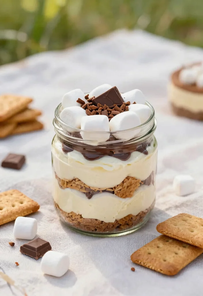 19 High Protein Cheesecake Jars - Creamy Dessert Parfaits - 14. S'mores Cheesecake Jar 1