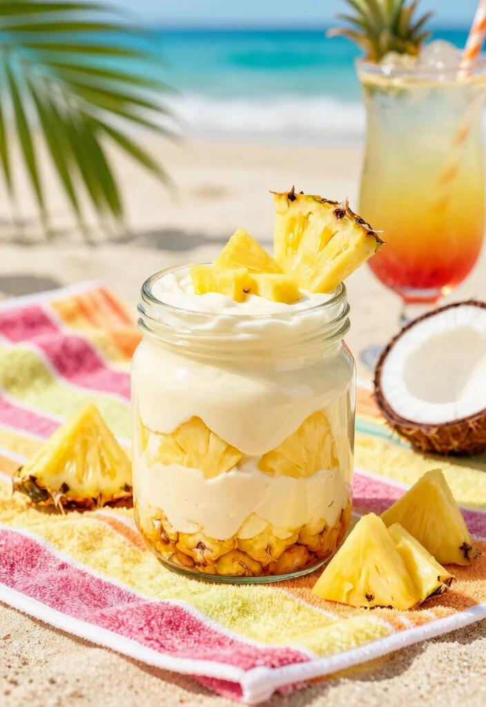 19 High Protein Cheesecake Jars - Creamy Dessert Parfaits - 16. Pina Colada Cheesecake Jar 1