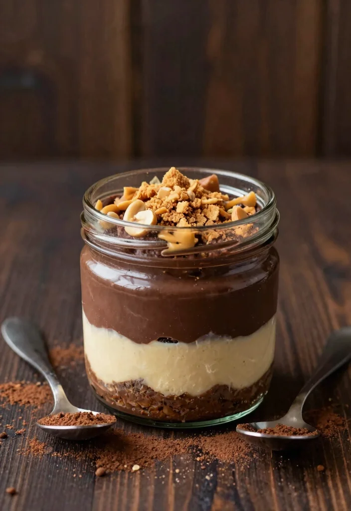 19 High Protein Cheesecake Jars - Creamy Dessert Parfaits - 2. Chocolate Peanut Butter Cheesecake Jar 1