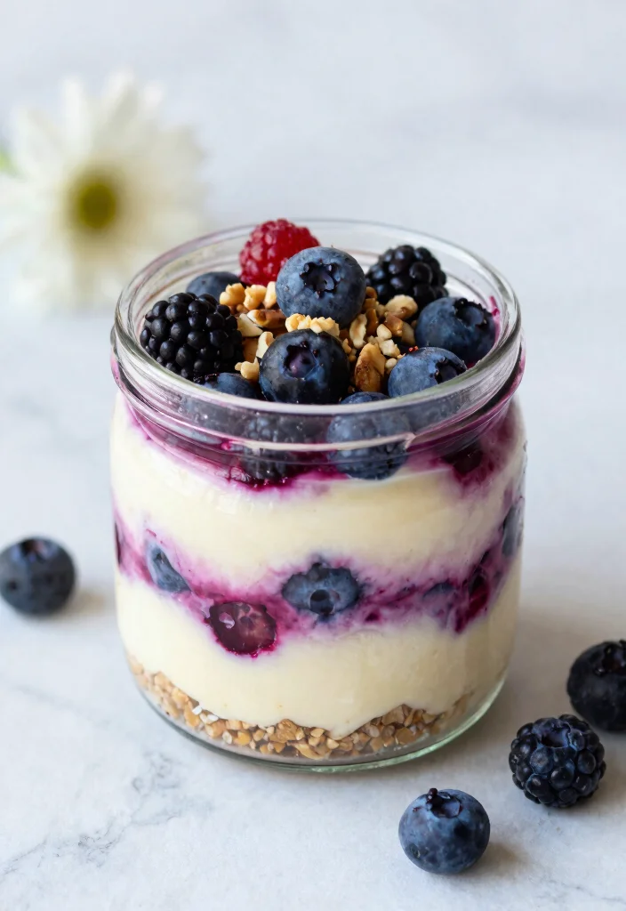 19 High Protein Cheesecake Jars - Creamy Dessert Parfaits - 3. Berry Swirl Cheesecake Jar 1