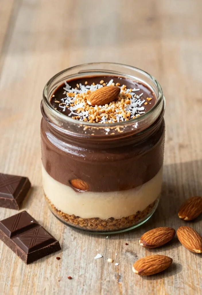 19 High Protein Cheesecake Jars - Creamy Dessert Parfaits - 7. Almond Joy Cheesecake Jar 1