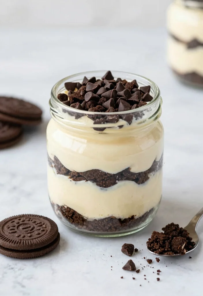 19 High Protein Cheesecake Jars - Creamy Dessert Parfaits - 8. Cookies and Cream Cheesecake Jar 1