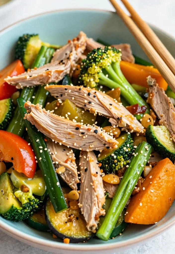 19 High Protein High Fiber Low Carb Recipes - Digestive-Friendly Meals - 16. Turkey and Vegetable Stir-Fry 1