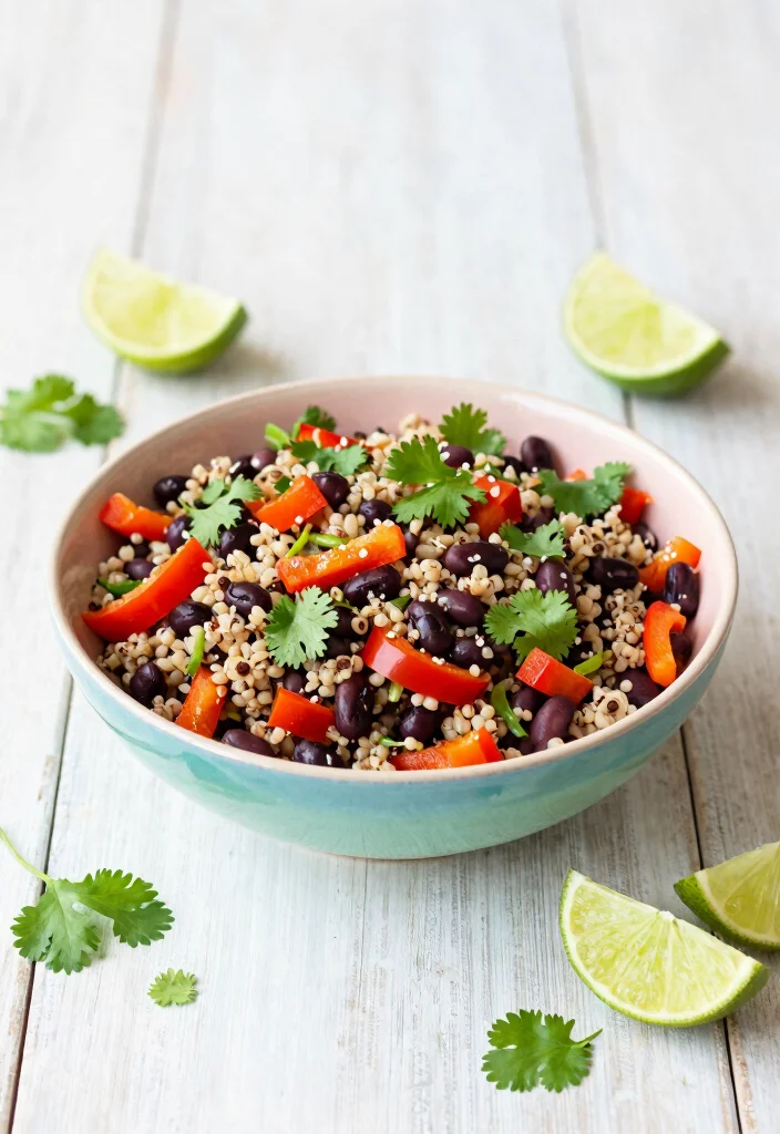 19 High Protein High Fiber Low Carb Recipes - Digestive-Friendly Meals - 2. Black Bean and Quinoa Salad 1
